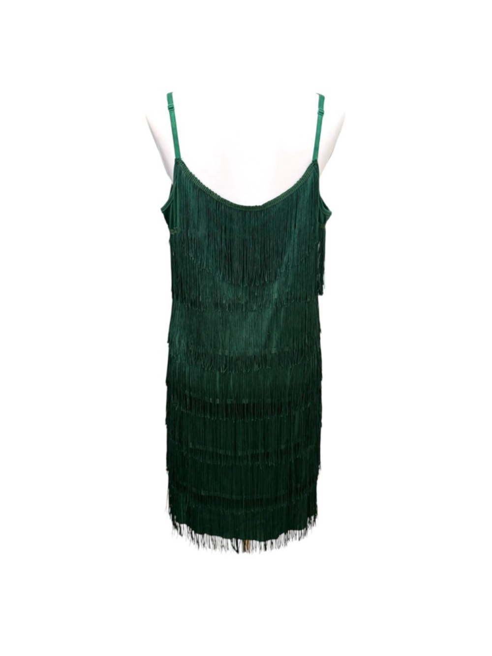 Women's Green Fringe Flapper Gatsby Art Deco Dress XL - Picture 3 of 4